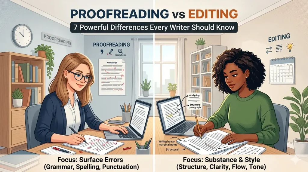 Proofreading vs Editing