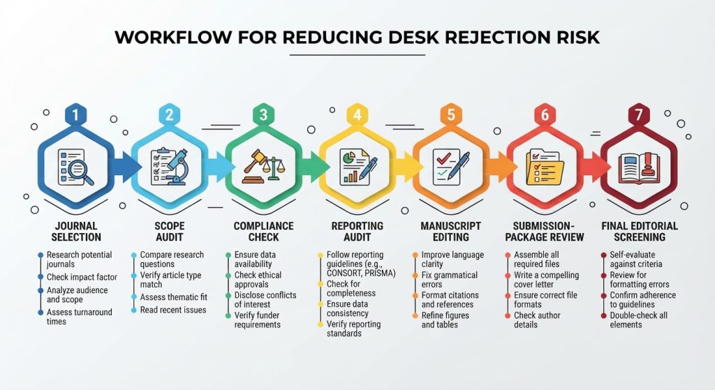 workflow for reducing desk rejection risk