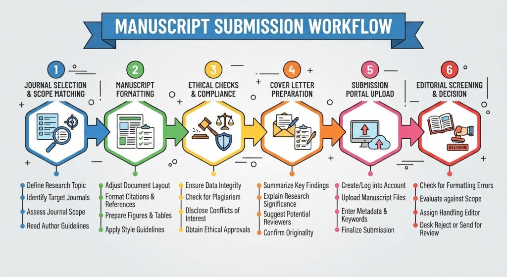 step by step Manuscript submission workflow