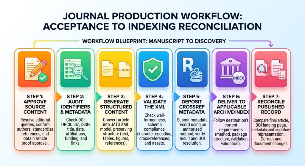 crossref and pubmed xml production workflow