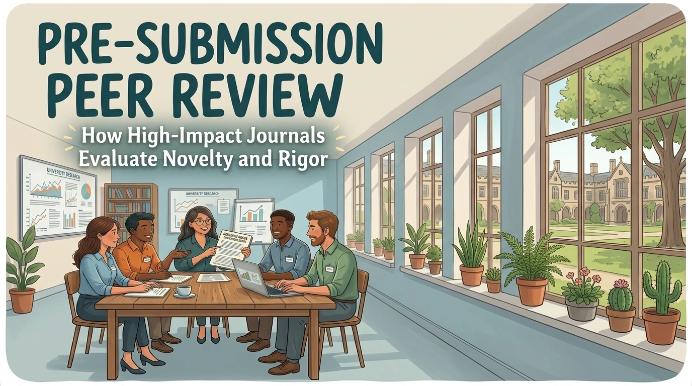 Researcher conducting a pre-submission peer review to assess scientific novelty, methodological rigor, and statistical validity before high-impact journal submission.